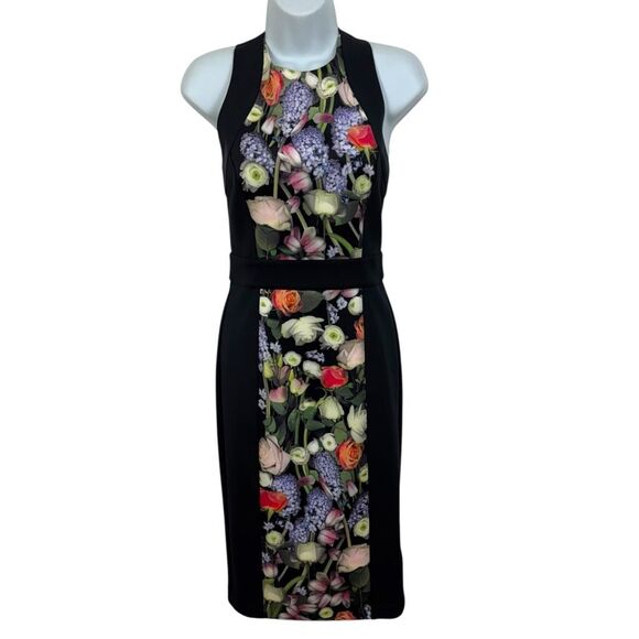 Ted Baker Akva Kensington Buckle floral bodycon dress Size 4 - Picture 2 of 10
